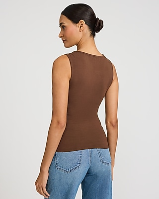 Body Contour Light Compression Stretch Cotton Square Neck Tank