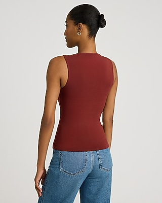 Body Contour Stretch Cotton Square Neck Tank