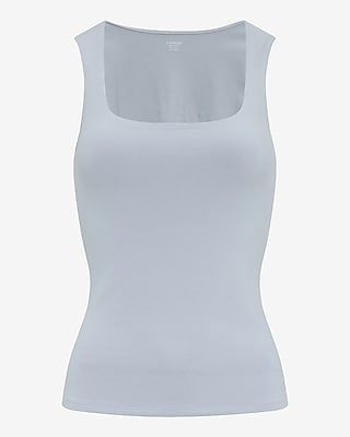 Body Contour Light Compression Stretch Cotton Square Neck Tank