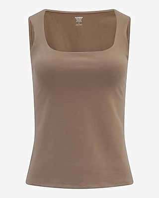 Body Contour Light Compression Stretch Cotton Square Neck Tank