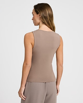 Body Contour Light Compression Stretch Cotton Square Neck Tank