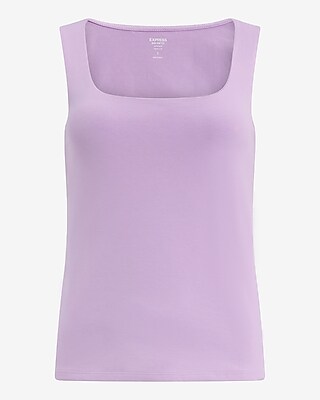 Body Contour Stretch Cotton Square Neck Tank
