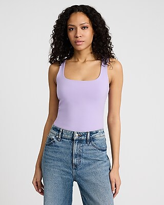 Body Contour Stretch Cotton Square Neck Tank