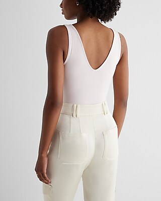 Body Contour Stretch Cotton Double V-Neck Bodysuit