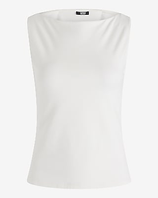 Body Contour Stretch Cotton Boat Neck Tank