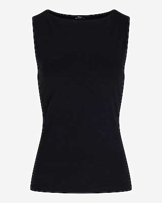 Body Contour Light Compression Stretch Cotton Boat Neck Tank
