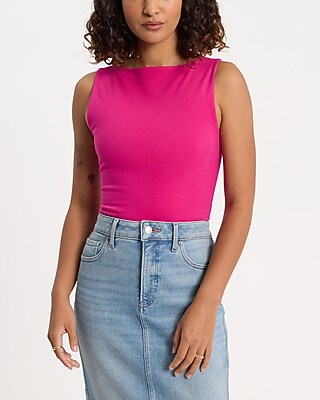 Body Contour Stretch Cotton Boat Neck Tank | Express