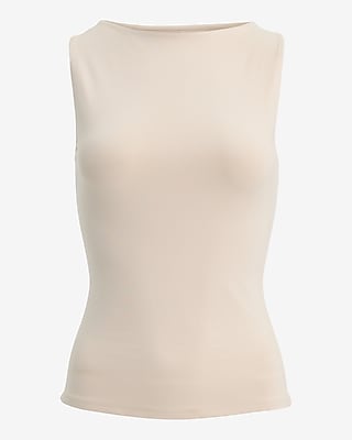 Body Contour Light Compression Stretch Cotton Boat Neck Tank | Express