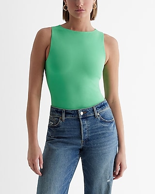 Body Contour Stretch Cotton Boat Neck Tank | Express