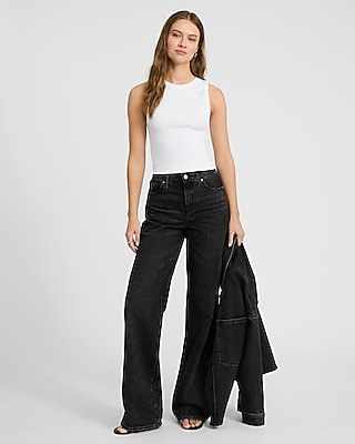 Body Contour Seamless Ribbed High Neck Cropped Tank
