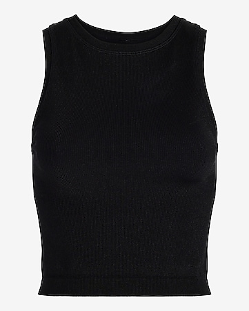 Verdusa Women's Sleeveless High Turtleneck Ribbed Fitted Solid Tank Tops  Black XS at  Women's Clothing store