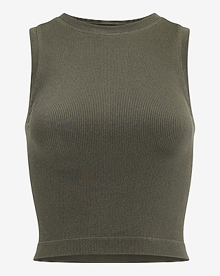 Body Contour Seamless Ribbed High Neck Tank