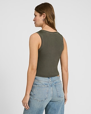 Body Contour Seamless Ribbed High Neck Tank