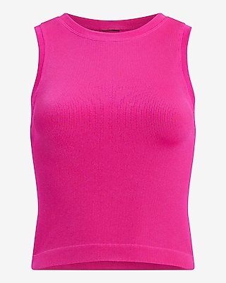 Body Contour Seamless Ribbed High Neck Tank