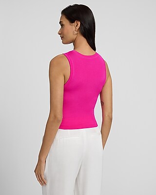 Body Contour Seamless Ribbed High Neck Tank