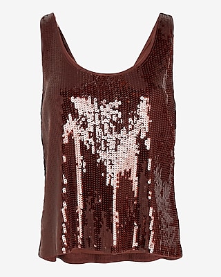 Skimming Sequin Scoop Neck Tank