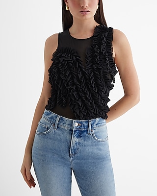 EX MESH RUFL BDYST 8611526:PITCH BLACK:XS