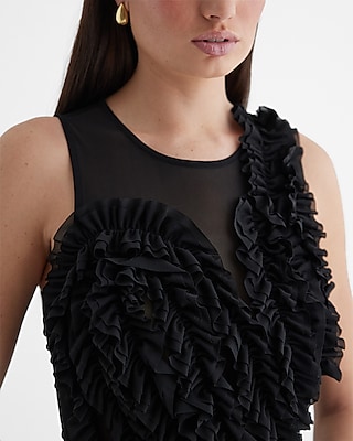 EX MESH RUFL BDYST 8611526:PITCH BLACK:XS