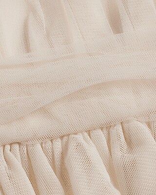Strapless Tulle Tiered Peplum Tube Top