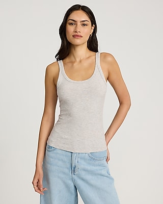 Fitted Ribbed High Neck Tank | Express
