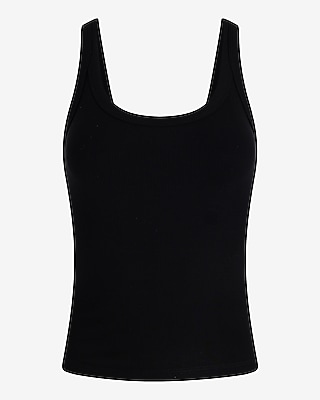 Fitted Ribbed Scoop Neck Tank