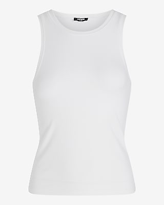Fitted Ribbed High Neck Tank