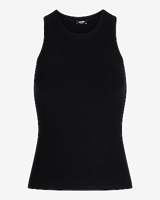 Fitted Ribbed High Neck Tank