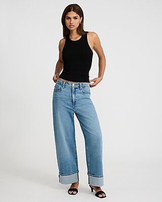 Fitted Ribbed High Neck Tank