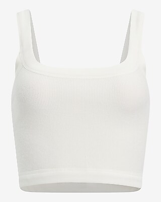 Waffle Fitted Scoop Neck Cropped Cami