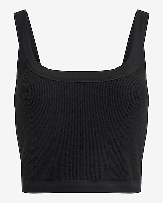 Waffle Fitted Scoop Neck Cropped Cami