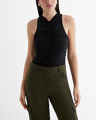 Body Contour Compression High Neck Ruched Bodysuit