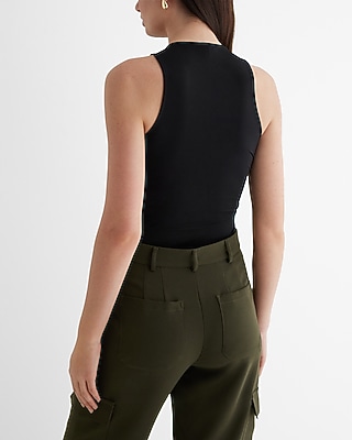 Body Contour Compression High Neck Ruched Bodysuit