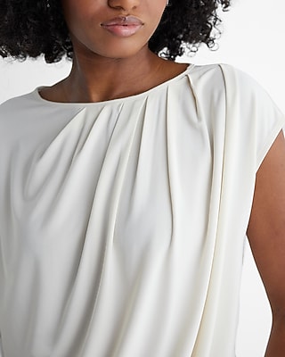 Matte Draped Short Sleeve Banded Top