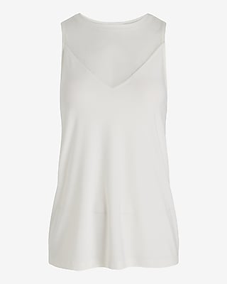 Relaxed Mesh High Neck Tank | Express