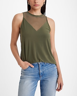 229【BRIEFING】 MESH MOCK NECK RELAXED FIT Mesh Mock Neck Bodysuit | Express