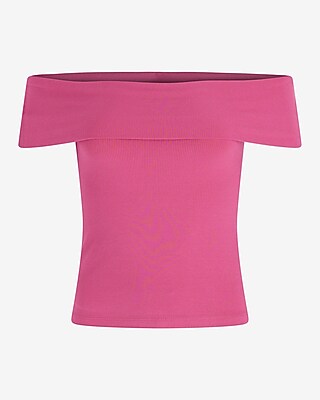 Fitted Ribbed Off The Shoulder Overlay Top - image 5