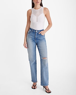 Body Contour Seamless Ribbed Mesh High Neck Bodysuit