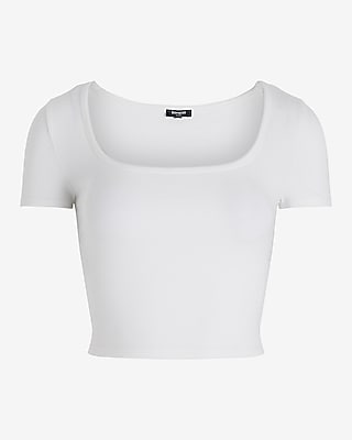 Fitted Ribbed Square Neck Baby Tee