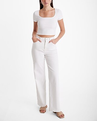 Fitted Ribbed Square Neck Baby Tee