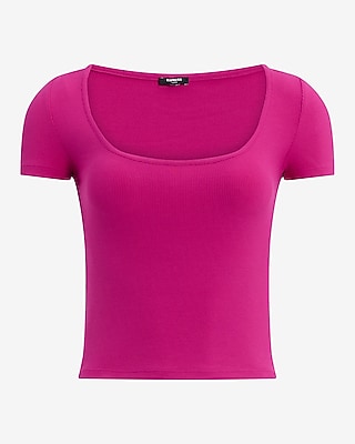 Fitted Ribbed Square Neck Baby Tee