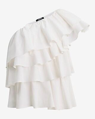 Layered Ruffle One Shoulder Tank - image 5