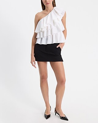 Layered Ruffle One Shoulder Tank - image 4