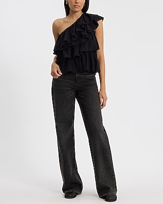 Layered Ruffle One Shoulder Tank | Express