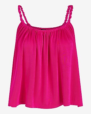 Shine Skimming Scoop Neck Twisted Strap Cami
