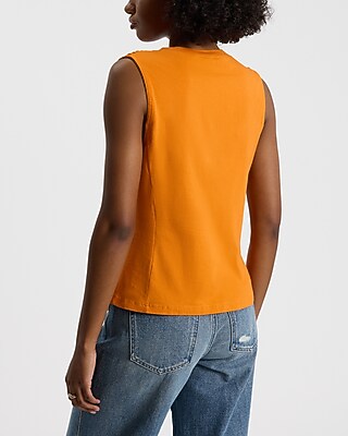 Crew Neck Ruched Peplum Tank