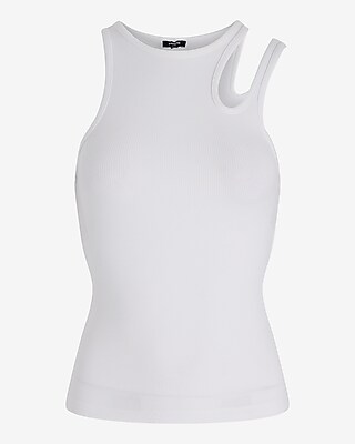 Ribbed High Neck Cutout Tank | Express