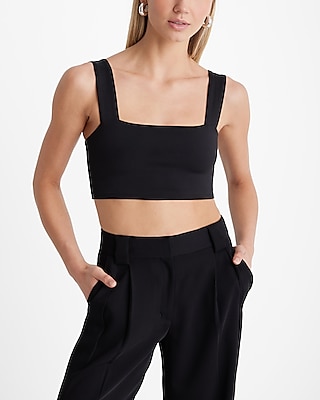 トップス un3d. WAVE LINE GATHER CAMISOLE Body Contour High Compression Square Neck Cropped Tank | Express
