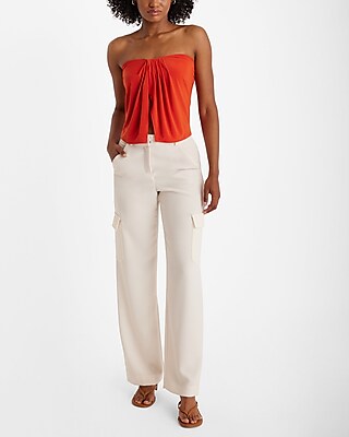 Strapless Draped Split Front Tube Top