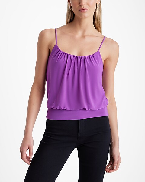Skimming Scoop Neck Banded Bottom Bubble Cami