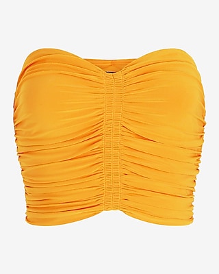 Fitted Sweetheart Neckline Ruched Cropped Tube Top